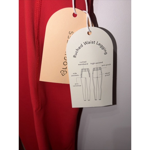 Blogilates Women's Ruched High Rised Waist Side Pocket Leggings Size Medium- NWT - Picture 8 of 10